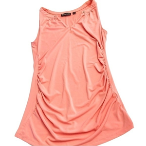 7th‎ Ave pink ruched sleeveless women’s top poly/spandex S